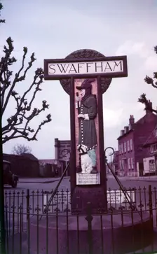 Village sign at Swaffham, Norfolk, c1955-1965. Creator: Arthur Charles Kirby Ware