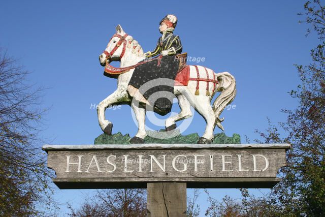 Village sign, Haslingfield, Cambridgeshire