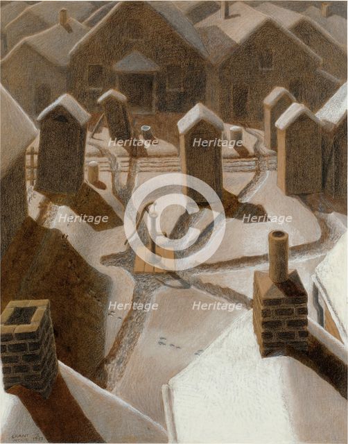 Village Slums, 1937. Creator: Wood, Grant (1891-1942).
