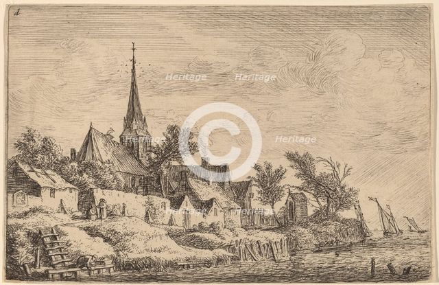 Village Steeple at the Seaside. Creator: Anthonie Waterloo.
