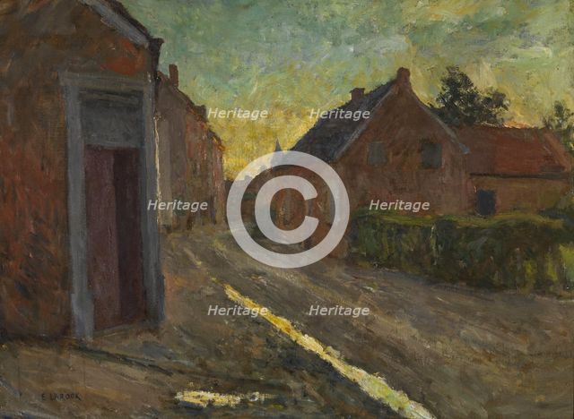 Village street after a thunderstorm, 1895. Creator: Evrard Larock.
