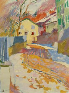 Village street during snowmelt, c1919. Creator: Giacometti, Giovanni (1868-1933)