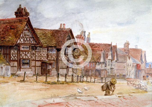 'Village Street with Tudor Houses', c1864-1930. Artist: Anna Lea Merritt