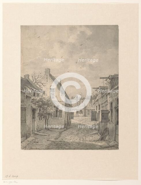 Village street with low houses, 1796-1870. Creator: Bruno van Straaten.