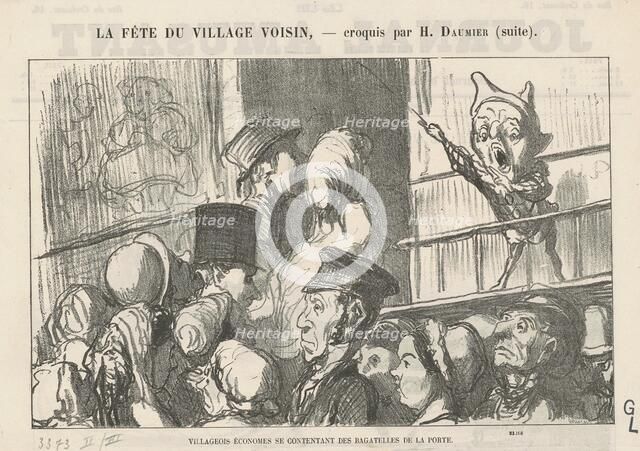 Villageois économes se contentant ... ; A la campagne, pas de grèves de cochers ..., 19th century. Creator: Honore Daumier.