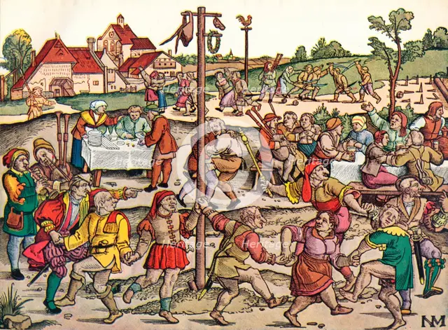 'Villagers Celebration', c1530, 1949. Artist: Nikolaus Meldemann.