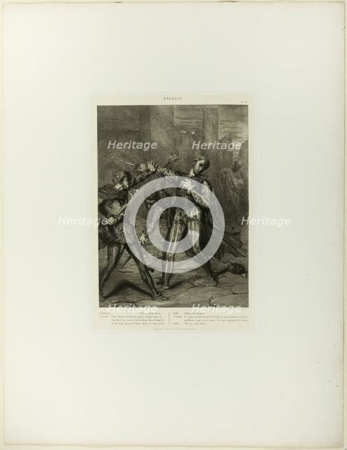 Villain, Thou Diest, plate ten from Othello, 1844. Creator: Theodore Chasseriau.