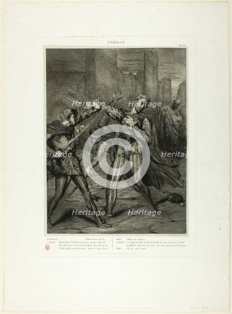 Villain, Thou Diest, plate ten from Othello, 1844. Creator: Theodore Chasseriau.