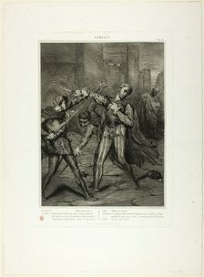 Villain, Thou Diest, plate ten from Othello, 1844. Creator: Theodore Chasseriau