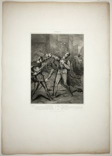 Villain, Thou Diest, plate ten from Othello, 1844. Creator: Theodore Chasseriau