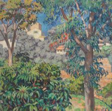 Villas Viewed Through Eucalyptus Trees, La Mortola, c1919-1920. Creator: Rysselberghe, Théo van (1862-1926)