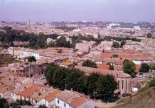 Ville Basse from La Cité ramparts, Carcassonne, France, c1955. Creator: Arthur Charles Kirby Ware