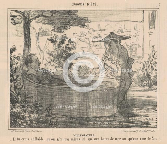 Villégiature, 19th century. Creator: Honore Daumier.