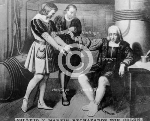 Villejo and Martin rejected by Colombus, (15th century), 1920s. Artist: Unknown