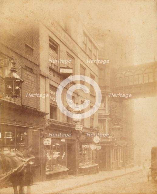 Villiers Street, Strand: the north-east part, including the shop of William Challice...(1890-1899?). Creator: Unknown.