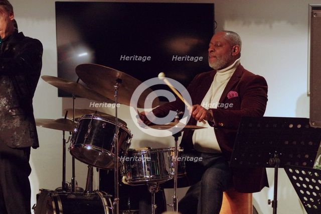 Vince Dunn, Paul Higgs Quartet, East Grinstead Jazz Club, Chequer Mead Theatre, West Sussex, 2025. Creator: Brian O'Connor.