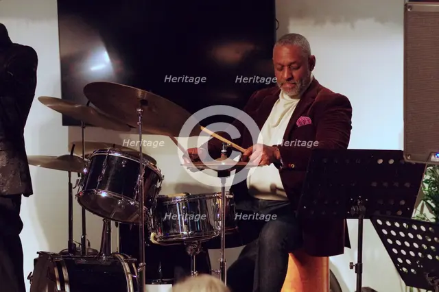 Vince Dunn, Paul Higgs Quartet, East Grinstead Jazz Club, Chequer Mead Theatre, West Sussex, 2025. Creator: Brian O'Connor.