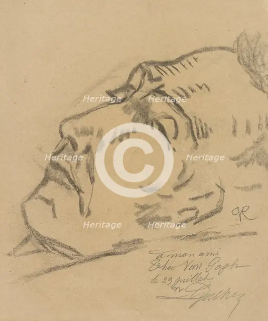 Vincent van Gogh on his deathbed, 1890.