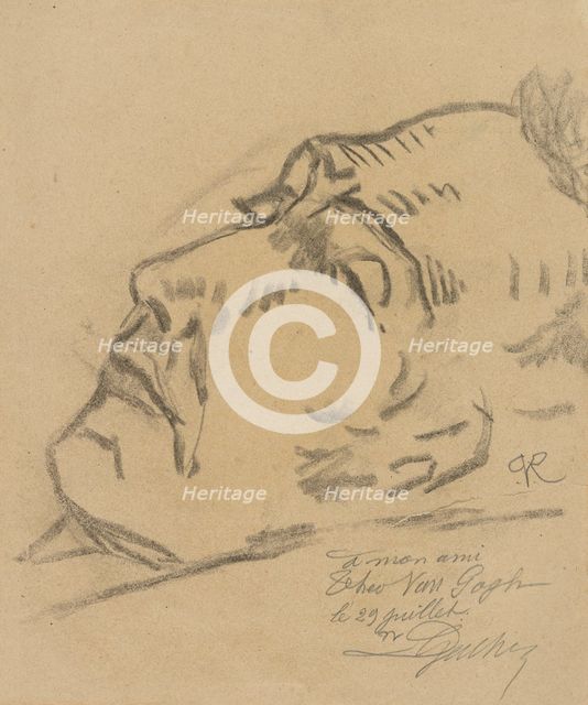 Vincent van Gogh on his deathbed, 1890.
