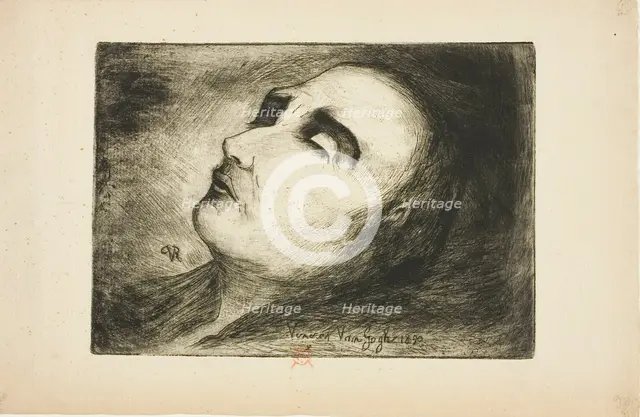 Vincent van Gogh on His Deathbed, 1890. Creator: Paul Gachet.