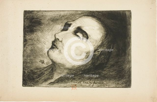 Vincent van Gogh on His Deathbed, 1890. Creator: Paul Gachet.
