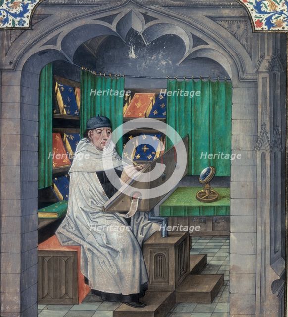 Vincent de Beauvais writing in his study, late 15th century. Creator: Unknown.