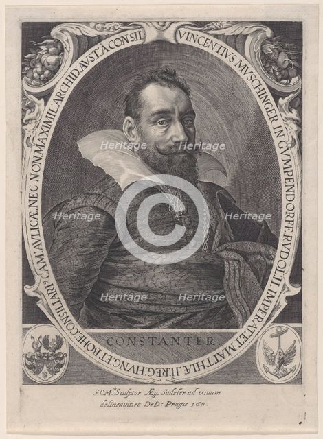 Vincenz Muschinger, Council to Emperor Rudolph II, 1611., 1611. Creator: Aegidius Sadeler II.