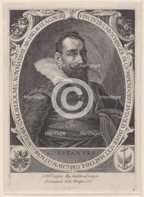 Vincenz Muschinger, Council to Emperor Rudolph II, 1611., 1611. Creator: Aegidius Sadeler II.