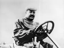 Vincenzo Lancia at the wheel of a car