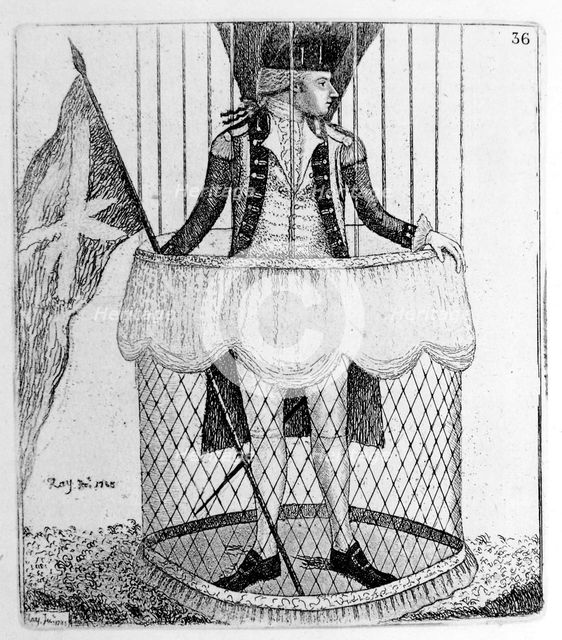 Vincenzo Lunardi, Italian aeronaut, c1785. Artist: John Kay