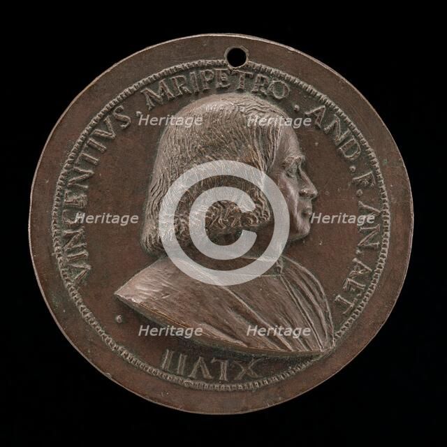 Vincenzo Malipiero, Venetian Patrician, Brother of Francesco [obverse], 1523. Creator: Maffeo Olivieri.