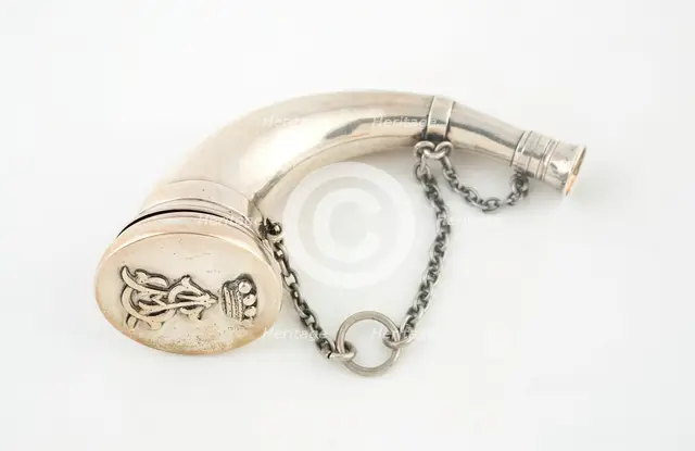 Vinaigrette in the Form of a Hunting Horn, London, c. 1870/71. Creator: Unknown.