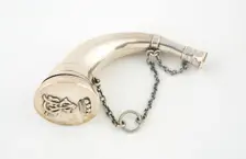 Vinaigrette in the Form of a Hunting Horn, London, c. 1870/71. Creator: Unknown