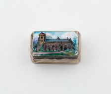 Vinaigrette with View of a Church, England, c. 1890. Creator: Unknown