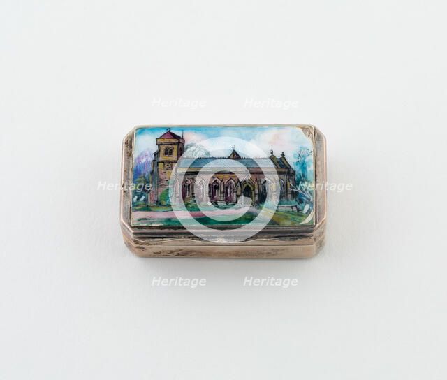 Vinaigrette with View of a Church, England, c. 1890. Creator: Unknown.