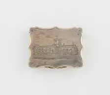 Vinaigrette with View of St Bega's Priory, Cumbria, Birmingham, c. 1842/43. Creator: Nathaniel Mills