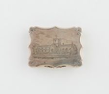 Vinaigrette with View of St Bega's Priory, Cumbria, Birmingham, c. 1842/43. Creator: Nathaniel Mills