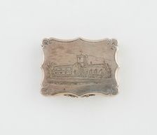 Vinaigrette with View of St Bega's Priory, Cumbria, Birmingham, c. 1842/43. Creator: Nathaniel Mills