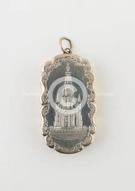 Vinaigrette with View of Sir Walter Scott Memorial, Birmingham, c. 1876/77. Creator: Marked FM.