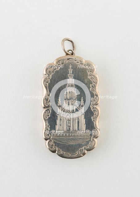 Vinaigrette with View of Sir Walter Scott Memorial, Birmingham, c. 1876/77. Creator: Marked FM.