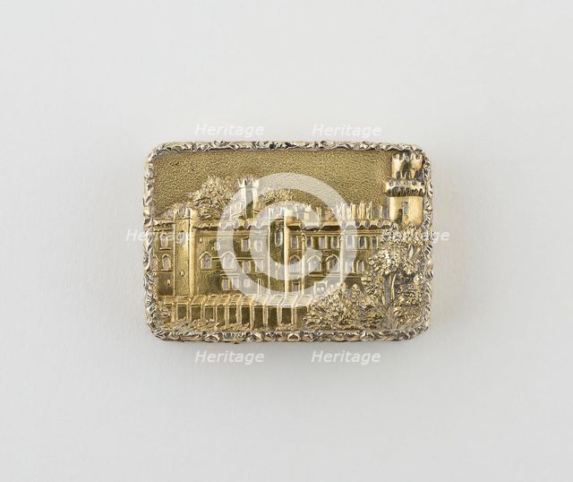 Vinaigrette with View of Warwick Castle, Birmingham, 1846/47. Creator: Nathaniel Mills.