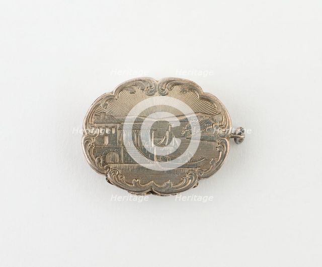 Vinaigrette with Harbor Scene, Birmingham, c. 1846/47. Creator: Nathaniel Mills.
