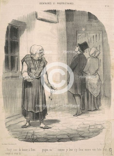 Vingt sous de denier à Dieu...grigou, va !, 1847. Creator: Honore Daumier.