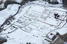 Vindolanda (Chesterholm) Roman fort in the snow, Northumberland, 2018. Creator: Emma Trevarthen