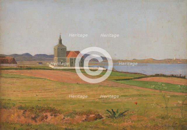 Vinderod Church near Frederiksværk, 1837. Creator: Johan Thomas Lundbye.