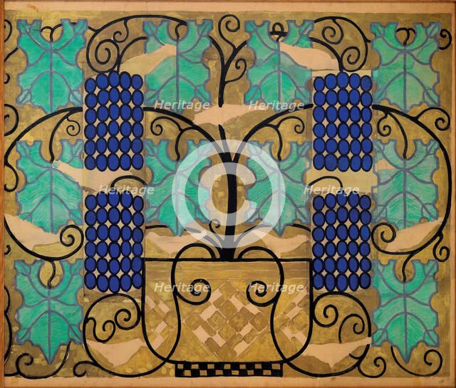 Vine tendrils. Design for the altar frieze of the church at the Steinhof in Vienna, 1905-1906.