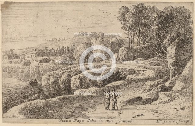 Vineyard of Pope Julius on the Via Flaminia. Creator: Herman van Swanevelt.