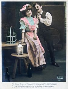 Vintage French postcard, c1900