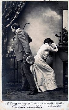 Vintage French postcard, c1900