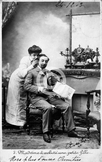 Vintage French postcard, c1900. Artist: Unknown
